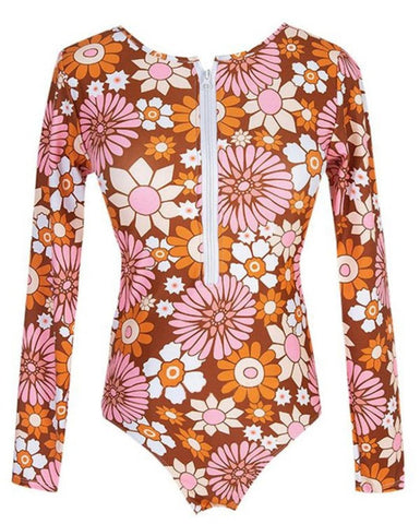 Retro Floral Print Bodysuit