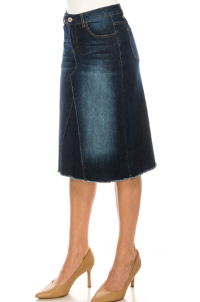 A-Line Stretchy Denim Skirt #79104
