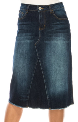 A-Line Stretchy Denim Skirt #79104
