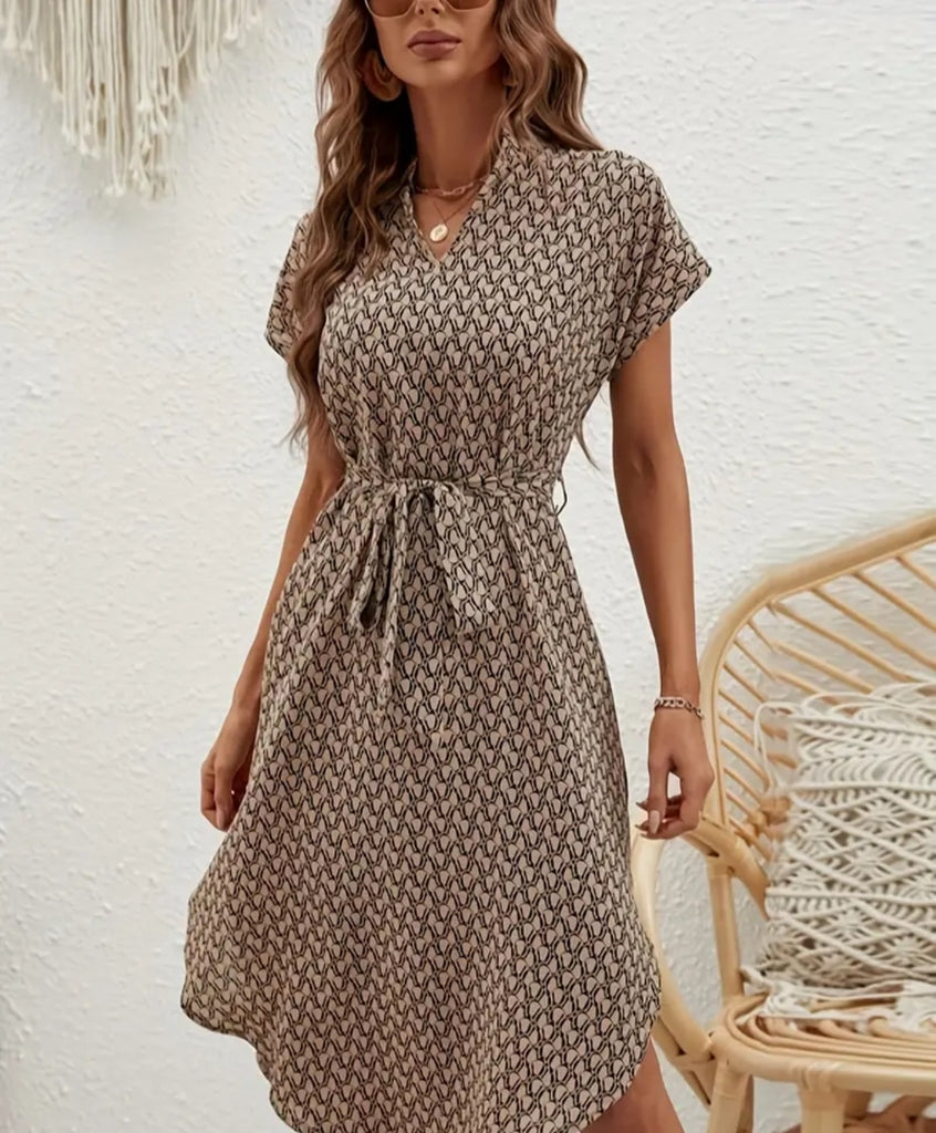 Brown Dress with Sash