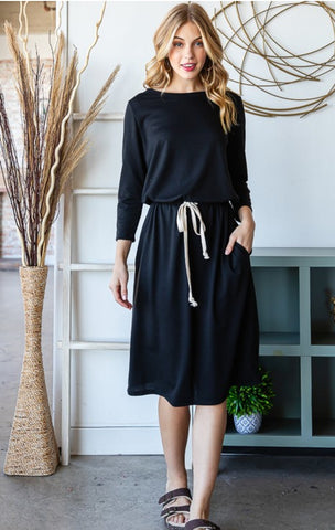 Size Small Black Drawstring Dress