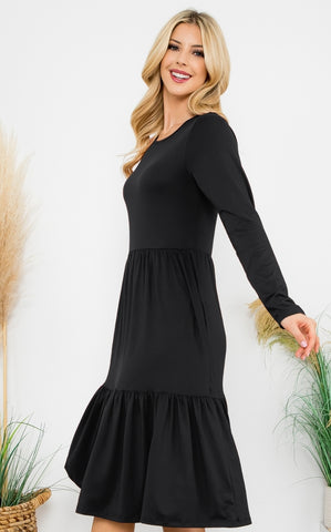 Black Ruffle Comfy Dress