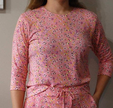 Pink Floral Loungewear Top