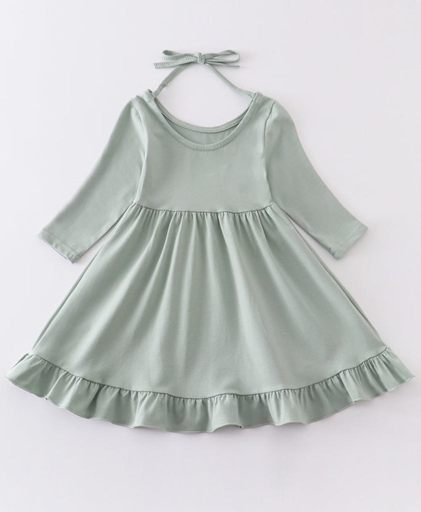 Pre-Order Girls Sage Ruffle Dress