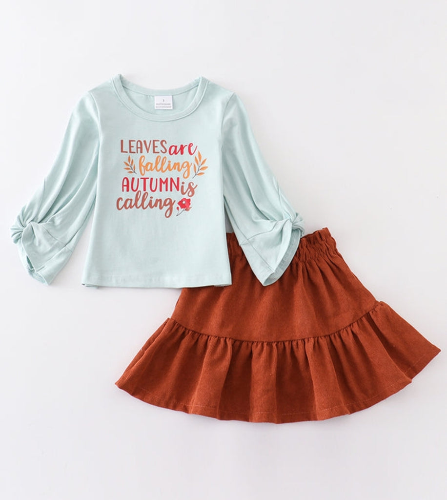 Pre-Order Girls Autumn Skirt & Top Set