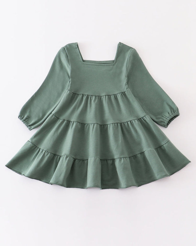 Pre-Order Sage Tiered Girls Dress