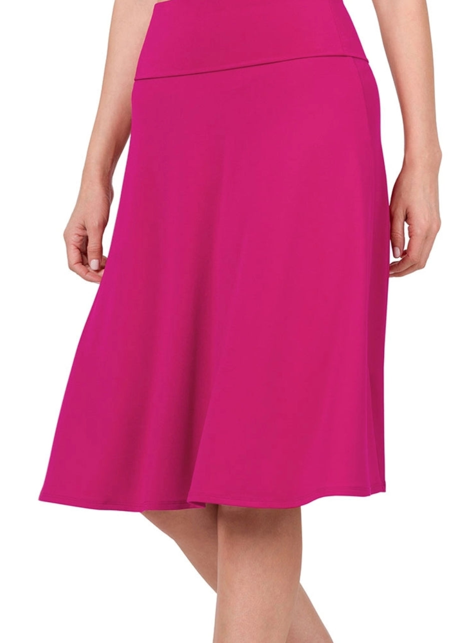 Magenta Fold Over Comfy Skirt