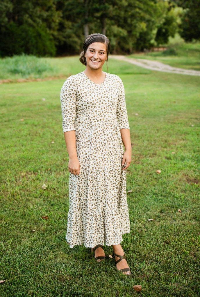 Customizable Cotton Vintage Blooms Tiered Nursing Friendly Dress