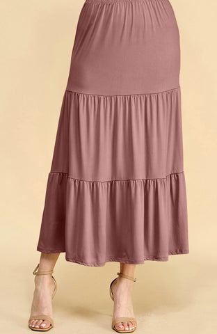 Ash Rose Tiered Maxi Skirt