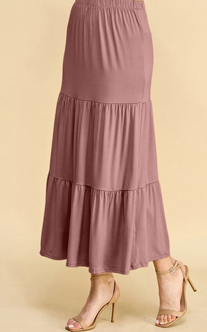 Ash Rose Tiered Maxi Skirt