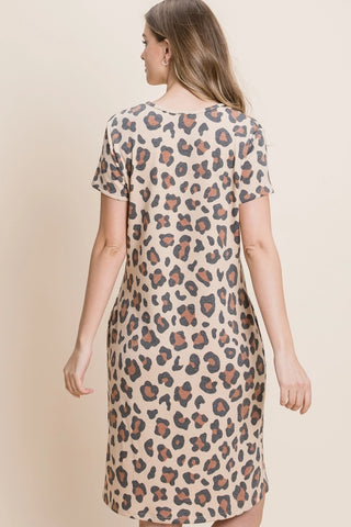 Brown Leopard Comfy Dress