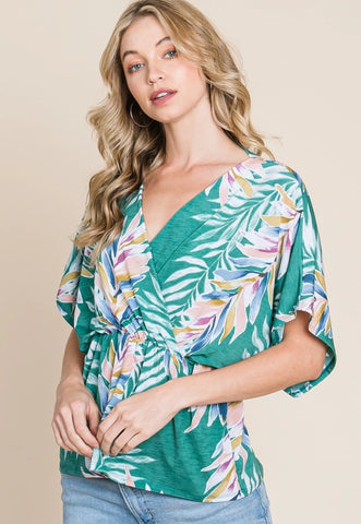 Summery Floral Wrap Top