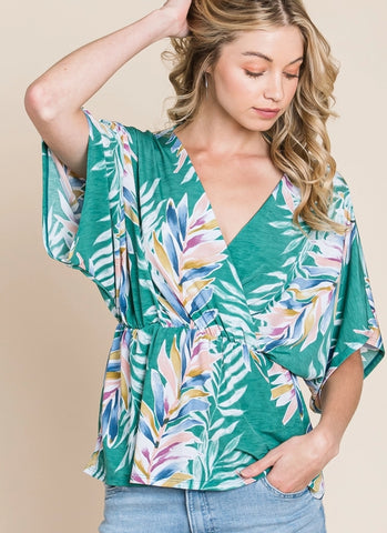 Summery Floral Wrap Top