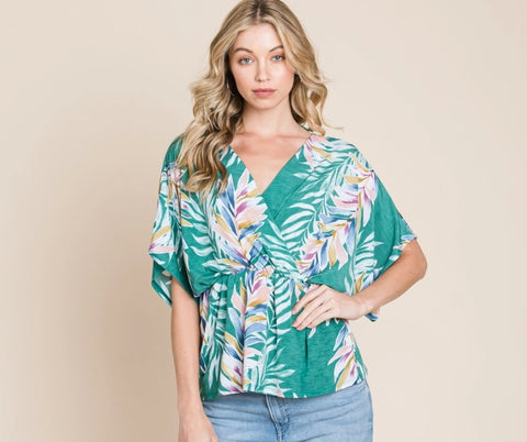 Summery Floral Wrap Top