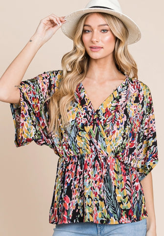 Tropical Vibes Floral Wrap Top