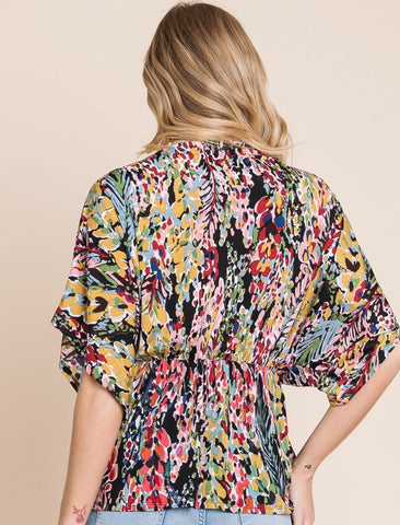 Tropical Vibes Floral Wrap Top