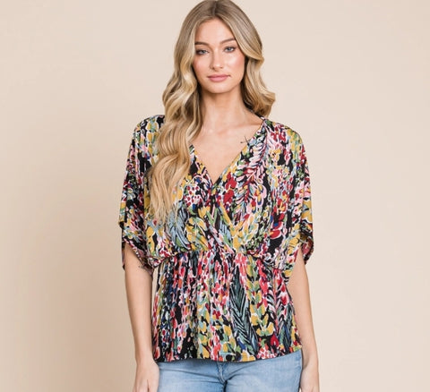 Tropical Vibes Floral Wrap Top