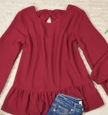 Red Bow Back Blouse