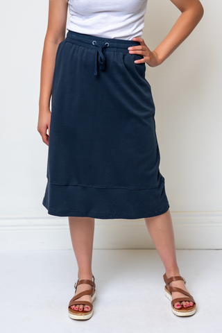 100% Cotton Everyday Skirt in Navy