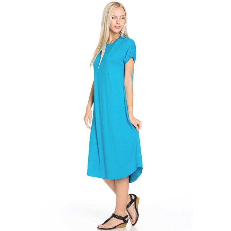 Midi Comfy Dress in Turquoise