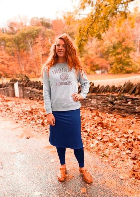 Navy A-Line Style Athletic Skirt with Hidden Leggings