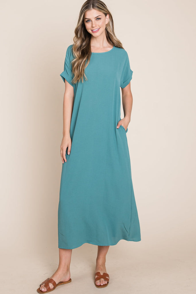 Casual Blue Comfy Dress