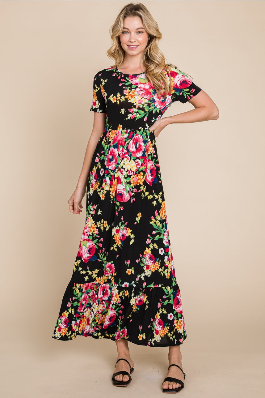 Black Floral Maxi Dress