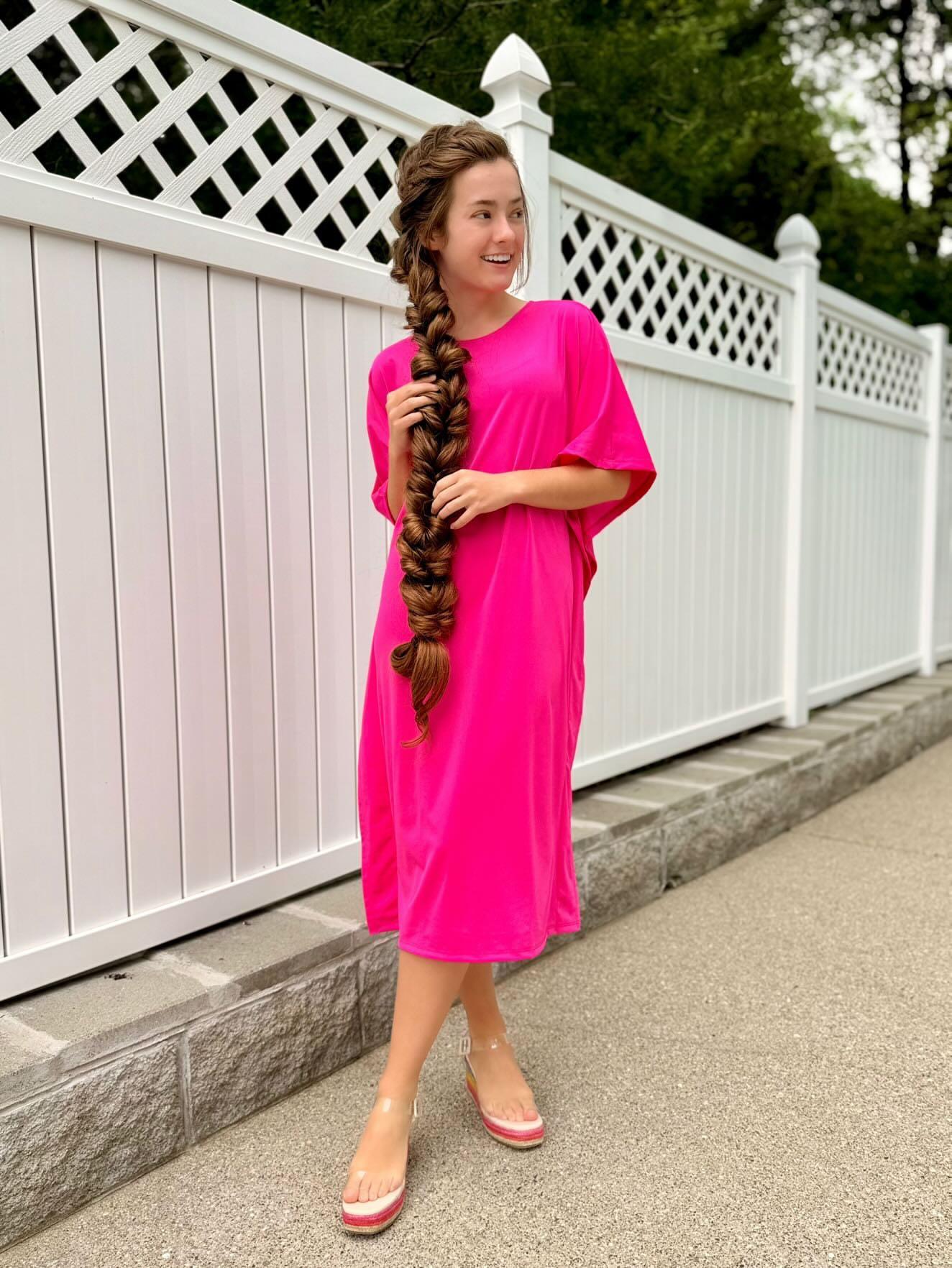 Pink Kimono Style Swim Dress