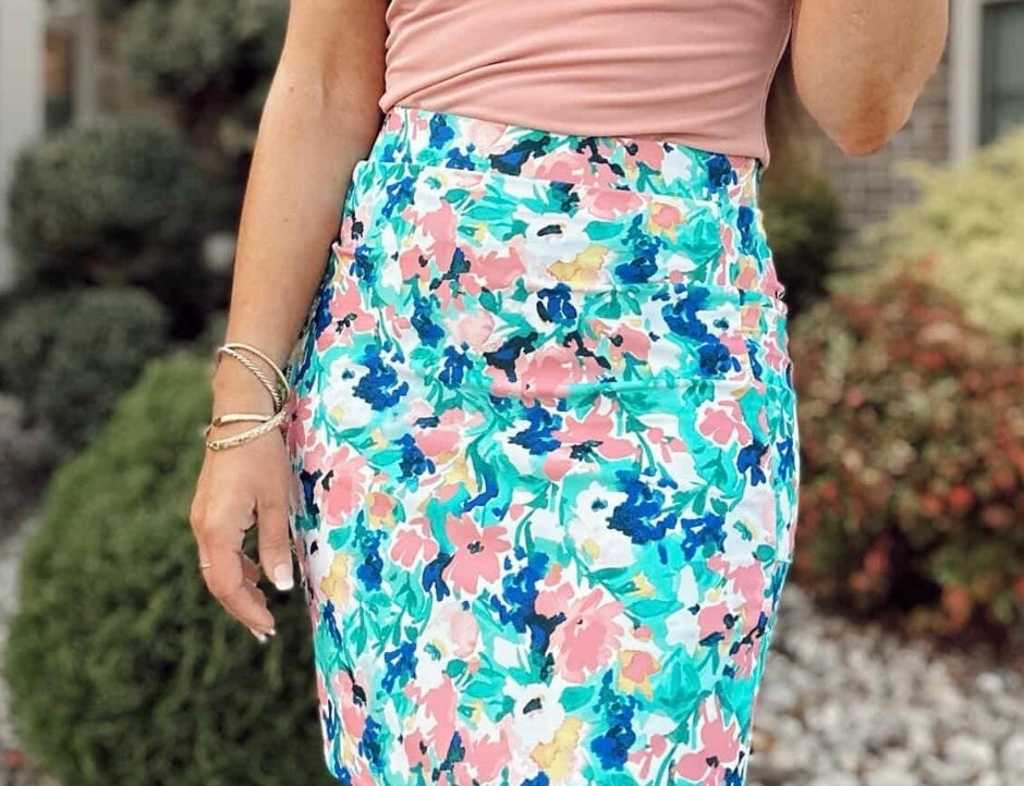 Floral Swim Skirt with Pockets and Built-in Shorts