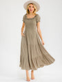 Olive Smocked Maxi Dress