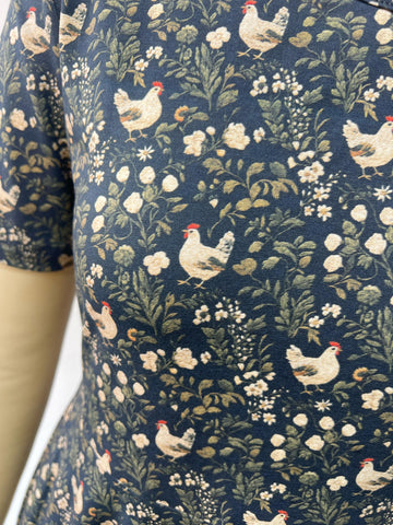 Cotton Chicken Print Twirl Dress