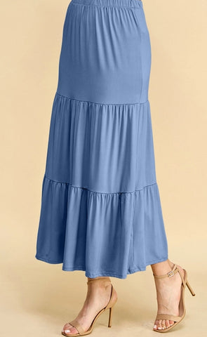 Blue Tiered Skirt