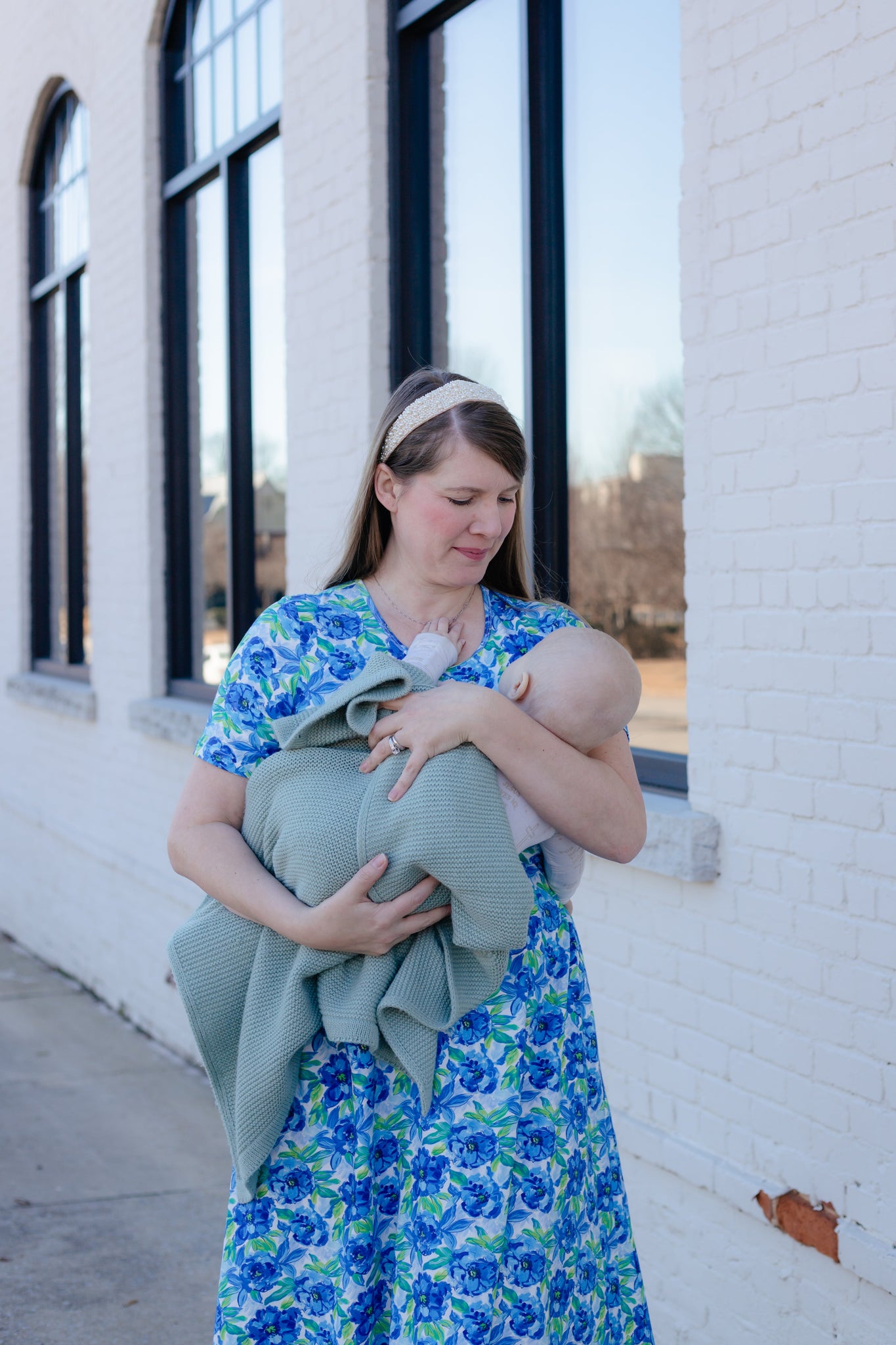 Watercolor Blooms Cotton Dress