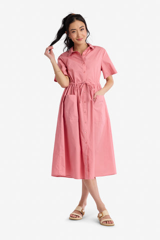 100% Cotton Linden Dress in Pink