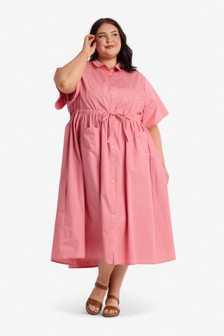 100% Cotton Linden Dress in Pink