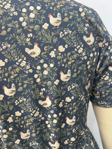 Cotton Chicken Print Twirl Dress
