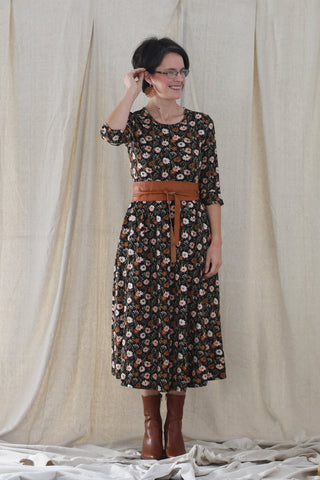 Autumn Blooms Cotton Homestead Midi Dress