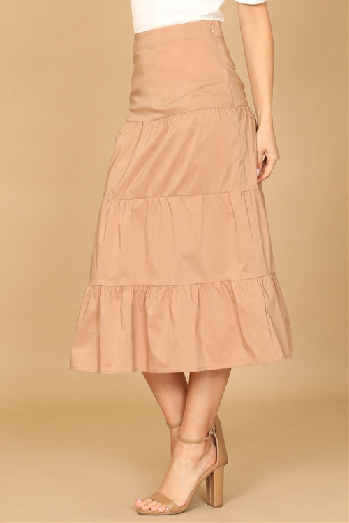 Beige Tiered Skirt