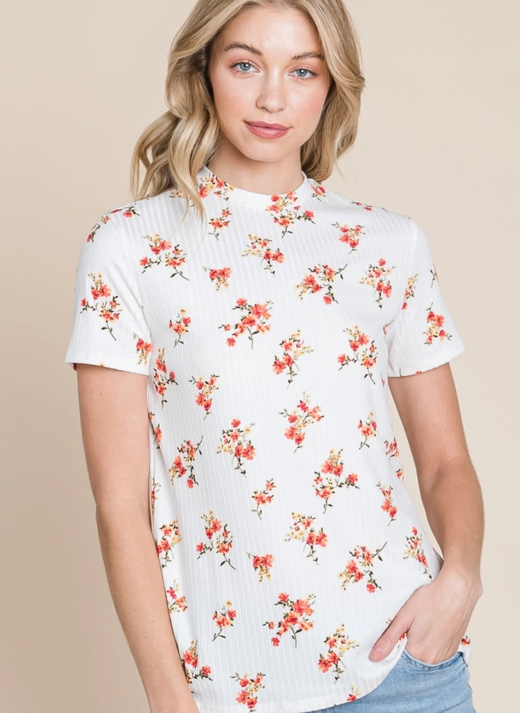 White Floral Top