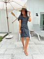 Black Polka Dot Puff Sleeve Swimsuit/Swim Top