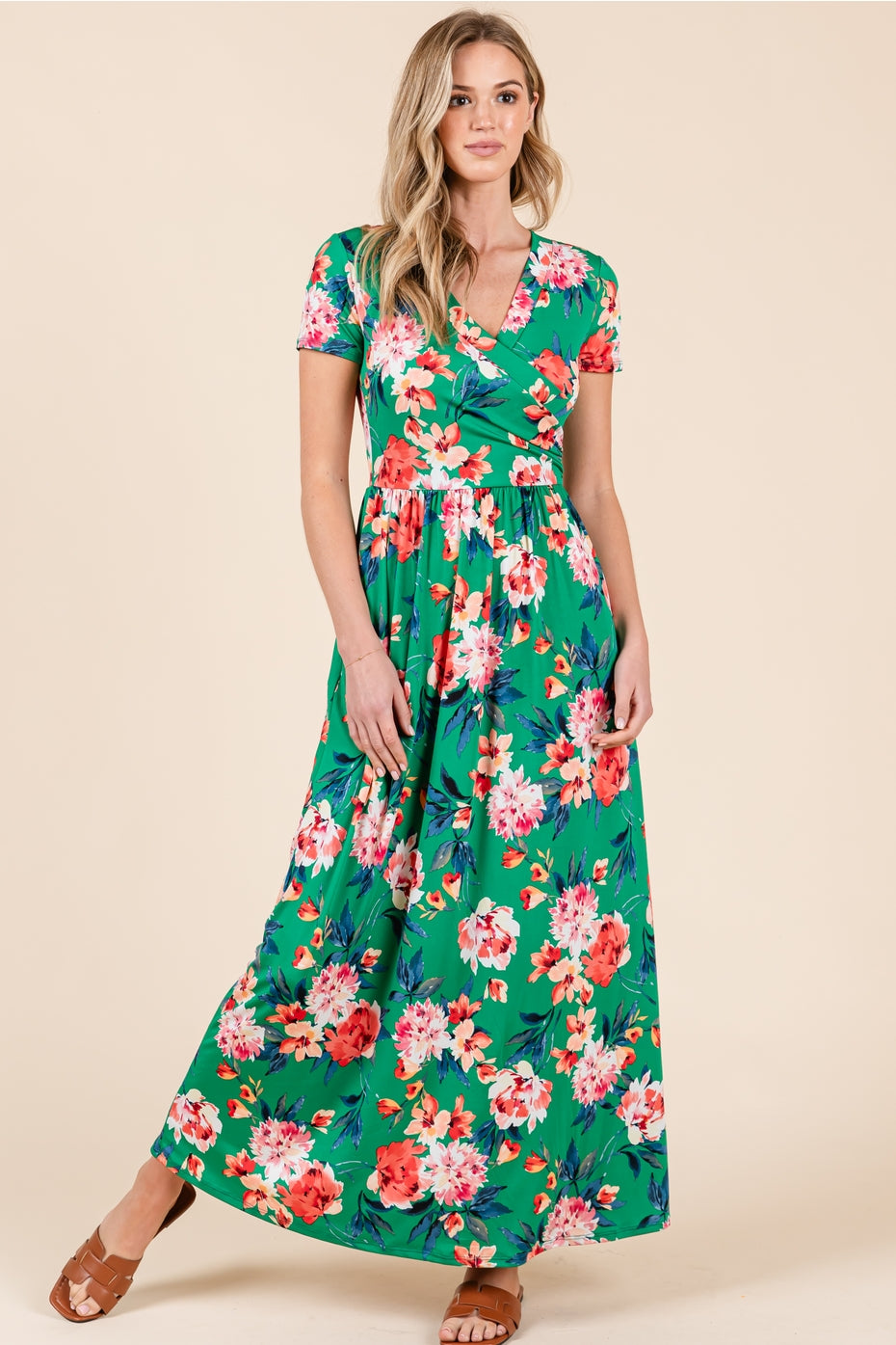 Green Floral Maxi Dress