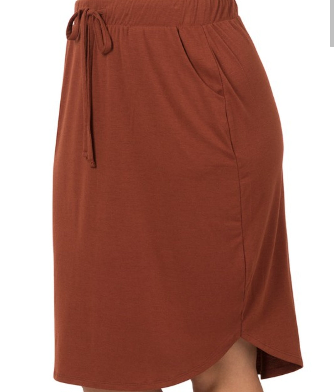 Dark Rust Weekender Drawstring Skirt