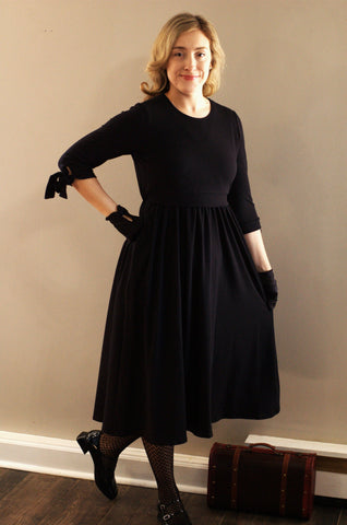 Little Black Bow Sleeve Dress