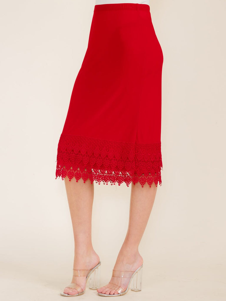 Red Skirt Extender with Lace