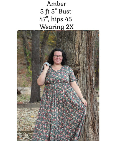 Merry Blooms Cotton Nursing Friendly Maxi Dress