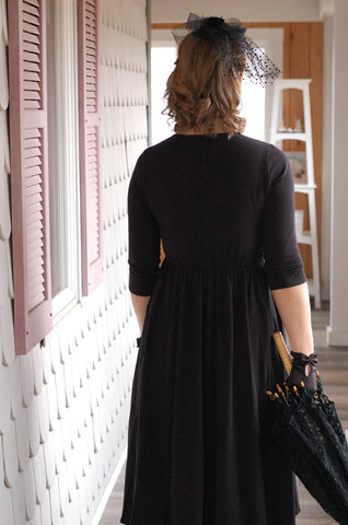 Classic Black Button Style Dress