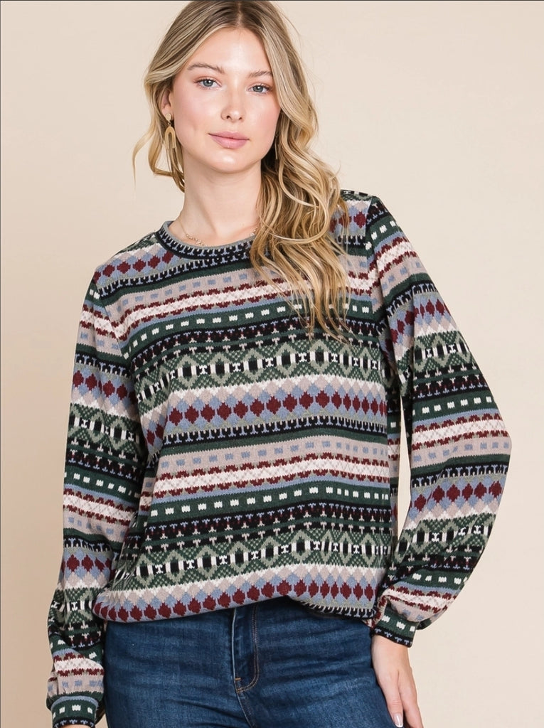 Aztec Sweater Top