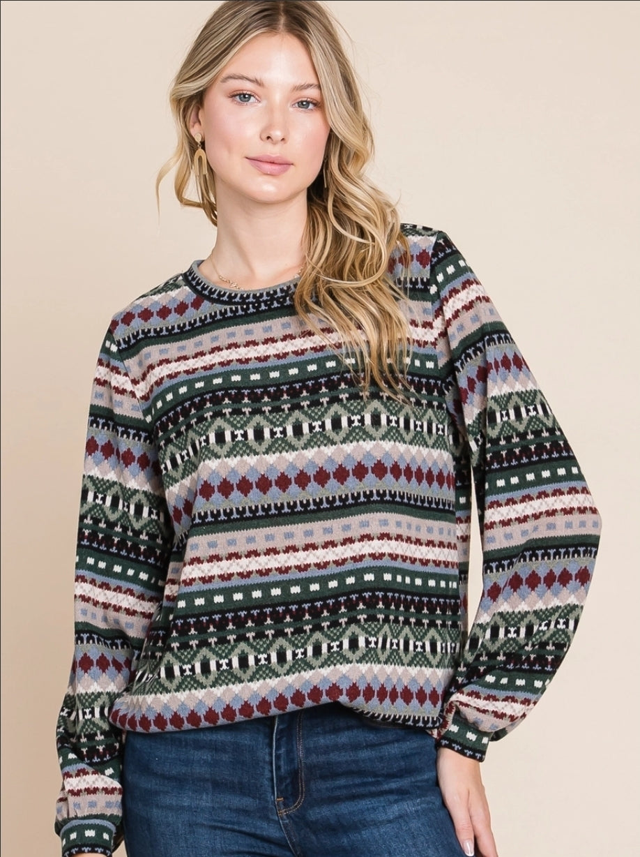 Aztec Sweater Top