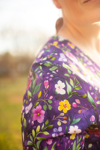 Violet Blooms Cotton Dress