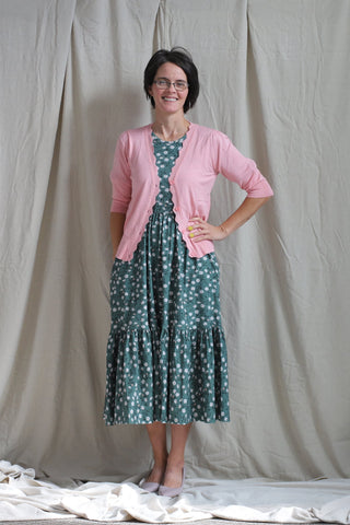 Daisy Blooms Cotton Tiered Midi Dress